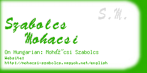 szabolcs mohacsi business card